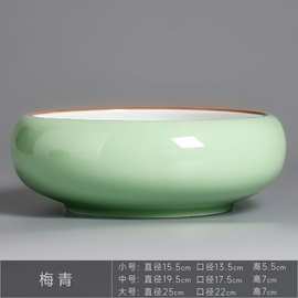 水仙花盆陶瓷无孔大口径器皿水培一叶莲碗莲铜钱草专用容器特大号