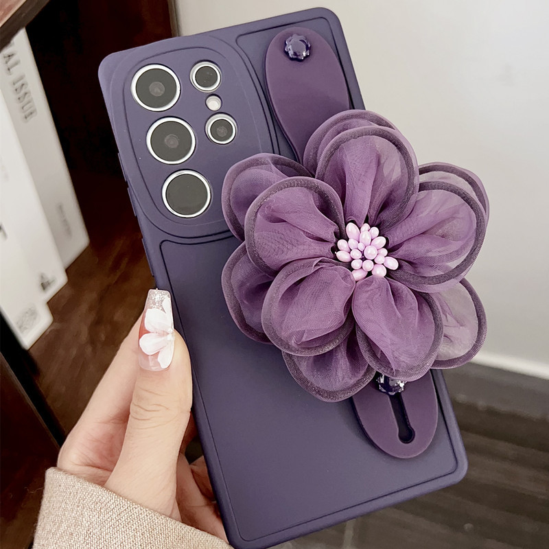 Suitable for Samsung S25 Wristband Holder, S24 Ultra Phone Case, S23Fe/S22 Niche A55 Style, A34 Floral S24U