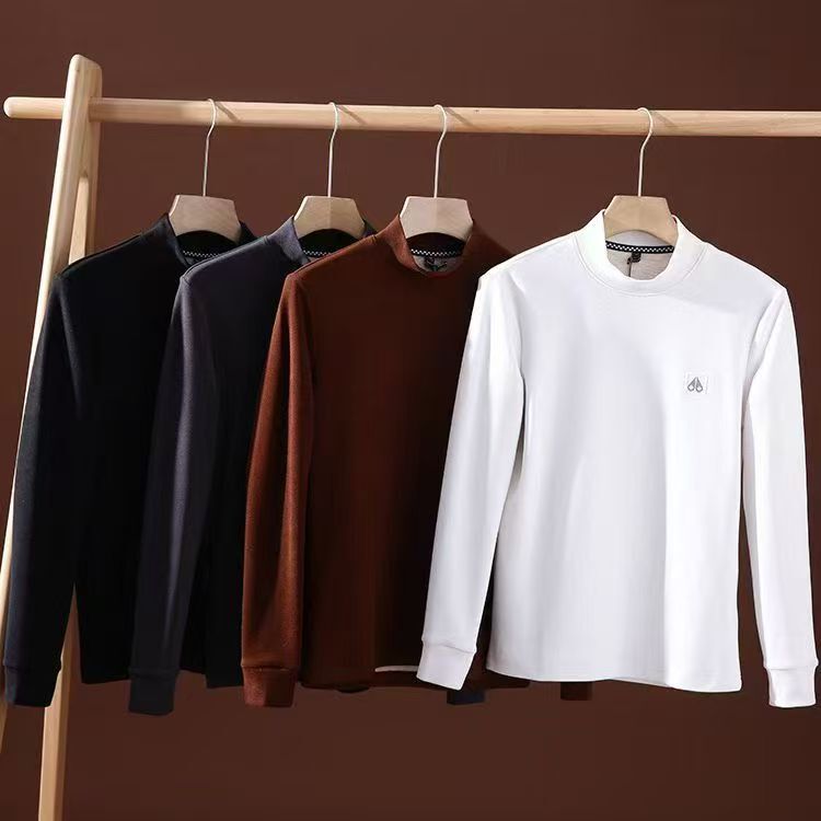 Casual Cashmere Mulberry Silk Blend Brushed Mid-Collar Long-Sleeved Half Turtleneck Pure Color Bottoming Shirt Warm Embroidered Sweatshirt Casual Cashmere Mulberry Silk Blend Brushed Mid-Collar Long-Sleeved Half Turtleneck Pure Color Bottoming Shirt Warm Embroidered Sweatshirt