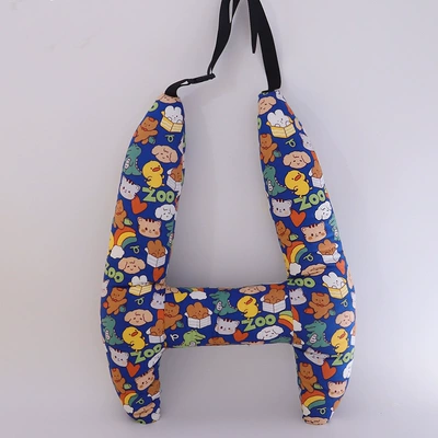 Dual-use Cotton Breathable Summer: Headrest - blue-puppy-cat-dinosaur-high-70-width-55cm