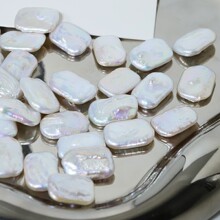 12*17mm天然淡水异形巴洛克长方形珍珠散珠手工制作DIY饰品批发