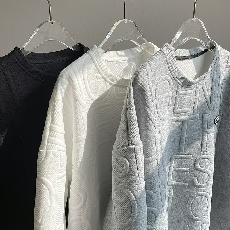 2026 camiseta de manga corta de verano hombre marca de moda de manga media suelta de cinco puntos estudiantes waffle Jacquard ropa de media manga