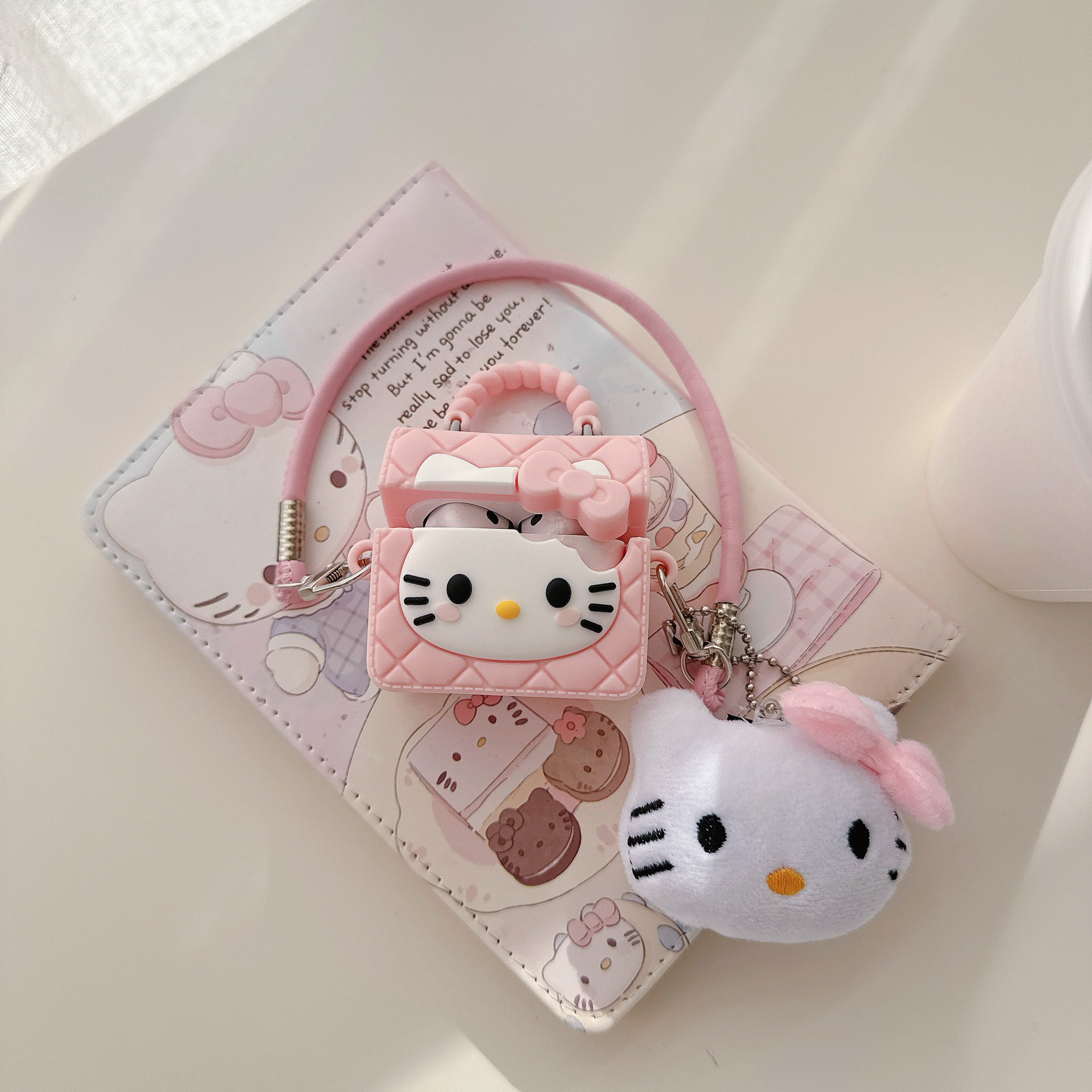 Сумка-шоппер KT Cat, подходит для защитного чехла AirPods 4-го поколения, силиконового чехла для беспроводных наушников Apple Pro 2-го/3-го поколения с мультяшным рисунком.