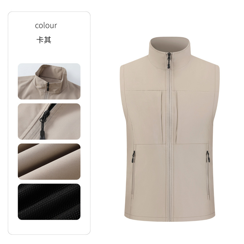 软壳冲锋衣马甲定制logo多口袋防水背心印字印图工作服加厚坎肩|undefined