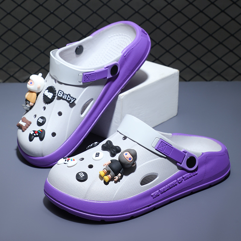 Eva hueco hueco zapatos para hombres cruzados verano 2025 nuevas zapatillas de playa antideslizantes de fondo grueso al aire libre verano