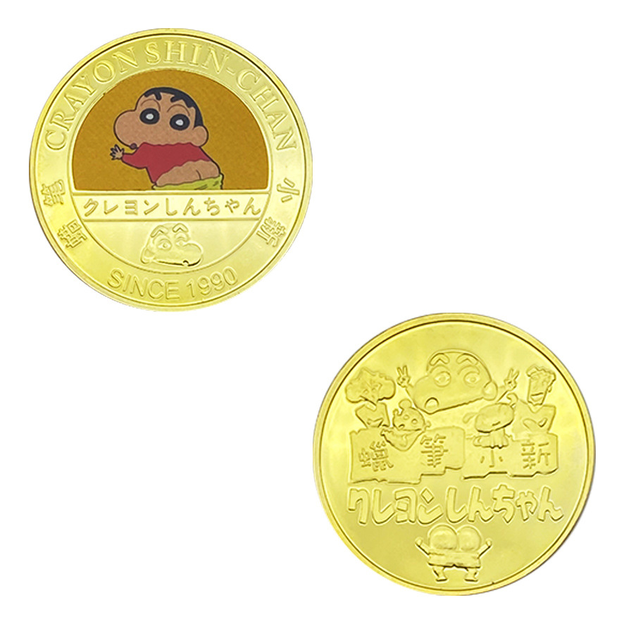 Lápiz de animación pequeño nuevo alrededor de doce monedas conmemorativas de pintura metálica coleccionable insignia puede ser aprobado