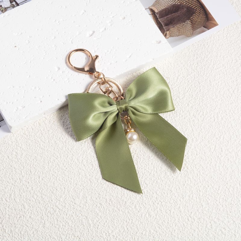 Ins Stil Nette Seide Band Tuch Schmetterling Schlüsselbund Rucksack Anhänger Moto Auto Schlüsselring Farbe Perle für Frau Schlüssel Ring Kette Geschenk – Detail 11