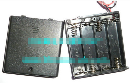 五号四节电池盒 五号四节带盖子电池盒 5号4节安全电池盒