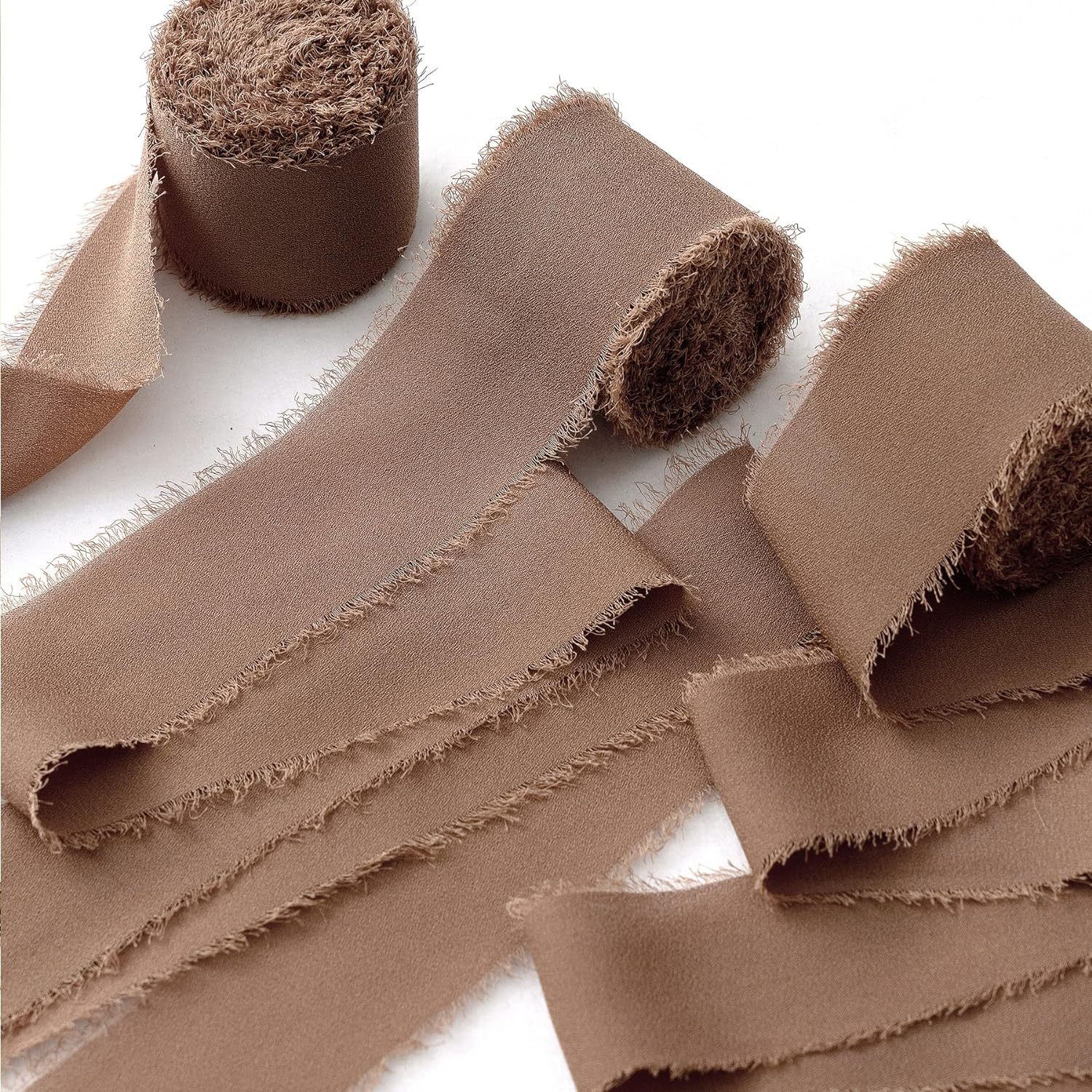 INS deshilachado gasa cinta ramo de la boda borla cinta arco decoración hilo de nieve tira de tela de seda