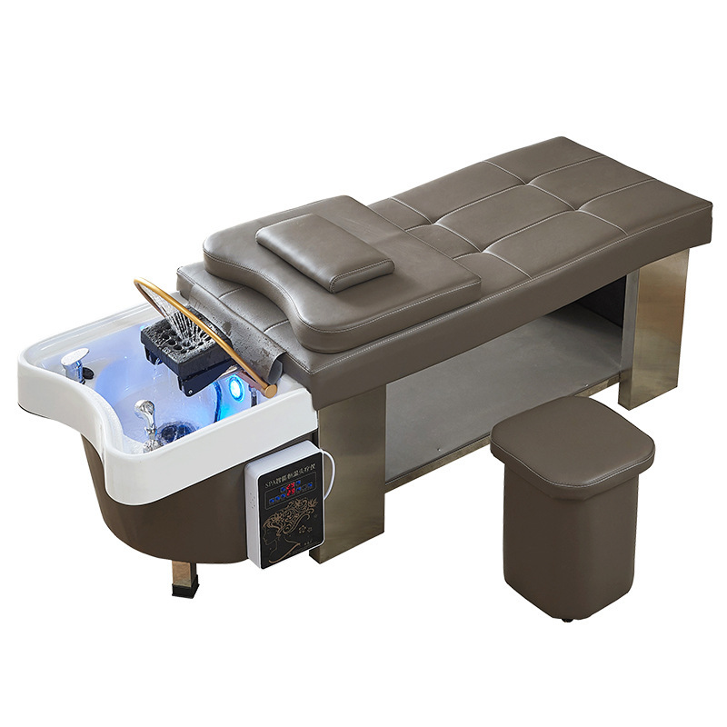 Circulación de agua de estilo tailandés tratamiento de la cabeza lavar la cama de la peluquería salón especial de belleza salón de la peluquería de la cabellera de vapor de masaje de la oreja