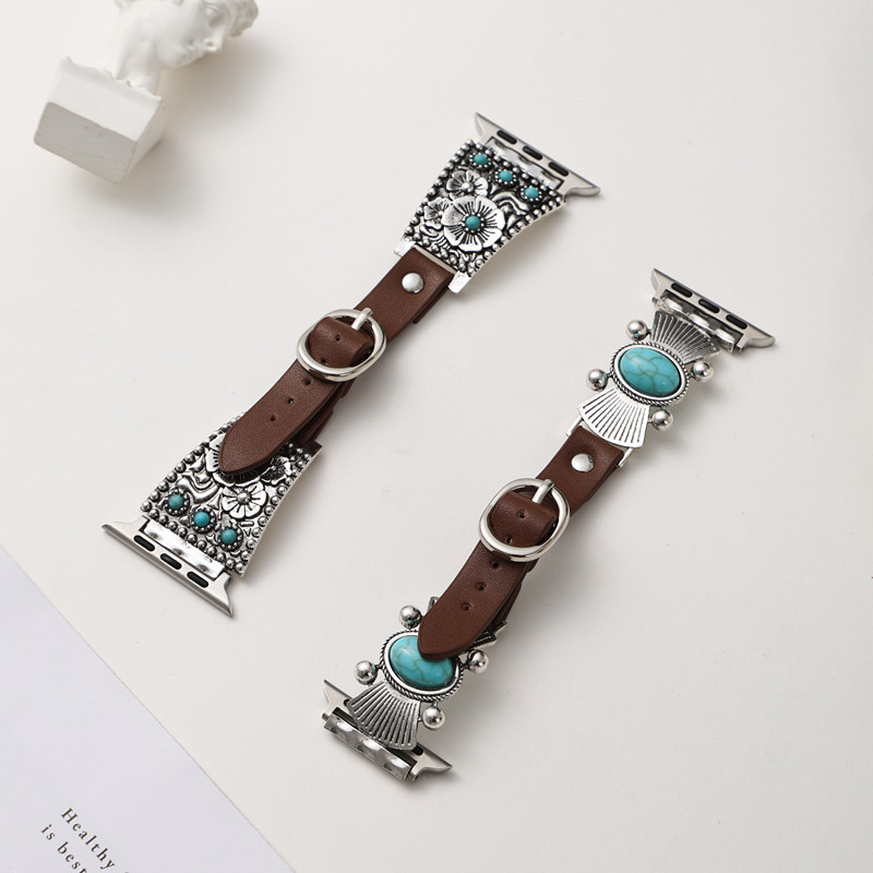 40g Weight iPhone Applicable Brands Zinc alloy Strap Material Watch Strap Classification 1 Piece Quantity Holiday, Daily Occasion Geometric Pattern Unisex Gender Retro, Ethnic Style, Bohemian Style Retro Ethnic Style Bohemian Geometric Zinc Alloy IPhone Watch Strap 3