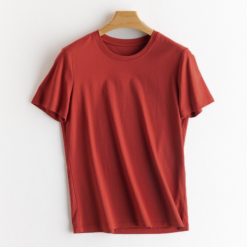 マルベリーシルクシルケットコットンアイスシルケットコットンラウンドネックシルク半袖男性と女性のTシャツ女性2025夏涼しく通気性|undefined