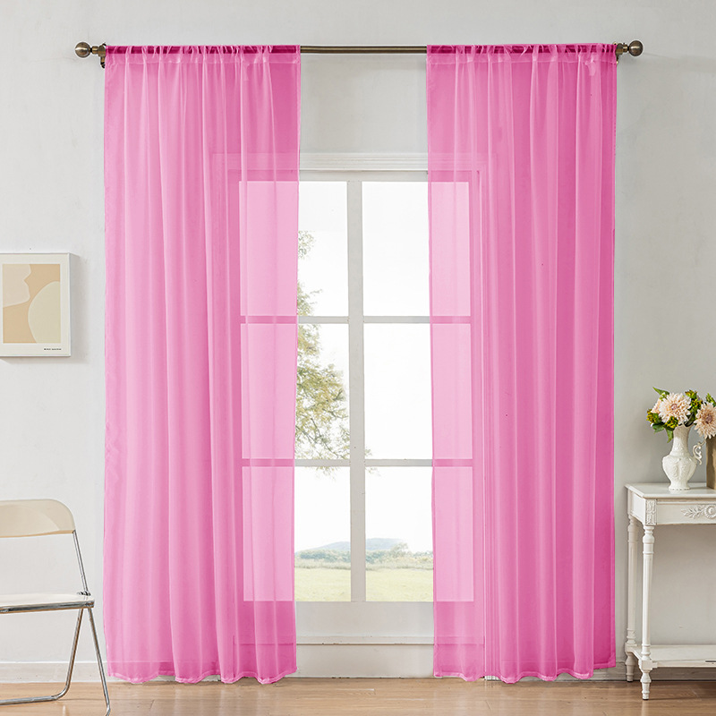 Productos terminados de TEMU, comercio exterior, color sólido transfronterizo, cortina de telylon, cortina, pantalla de ventana semisombreada, fábrica al por mayor