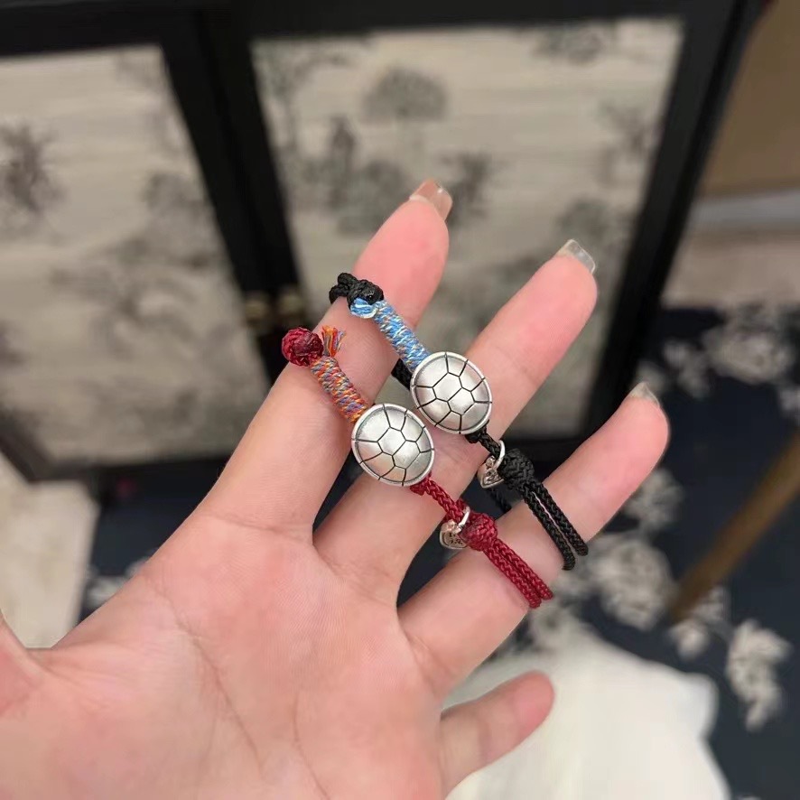 新款富甲一方長壽暴富龜殼抽拉手繩男女情侶閨蜜簡約復古手鍊