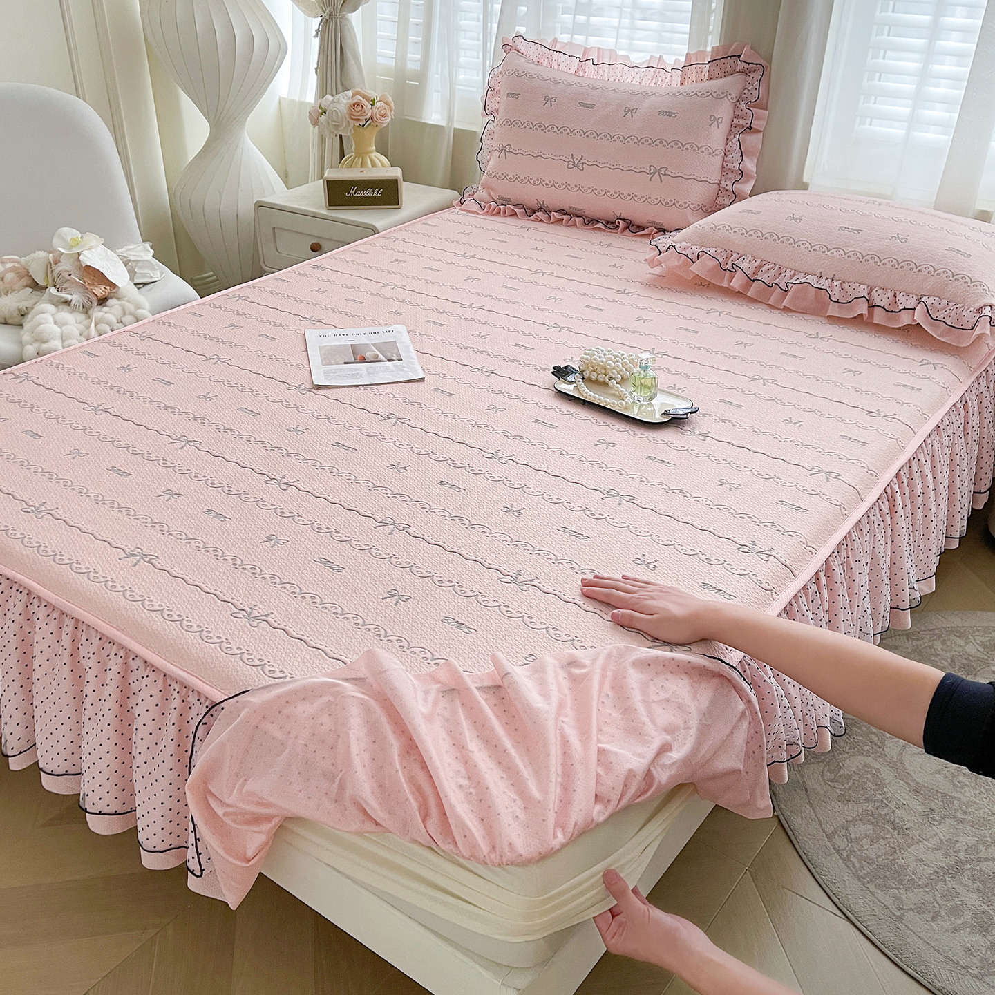 Madre y bebé nuevo tipo de cama cama de falda de cama cama de cama de cama