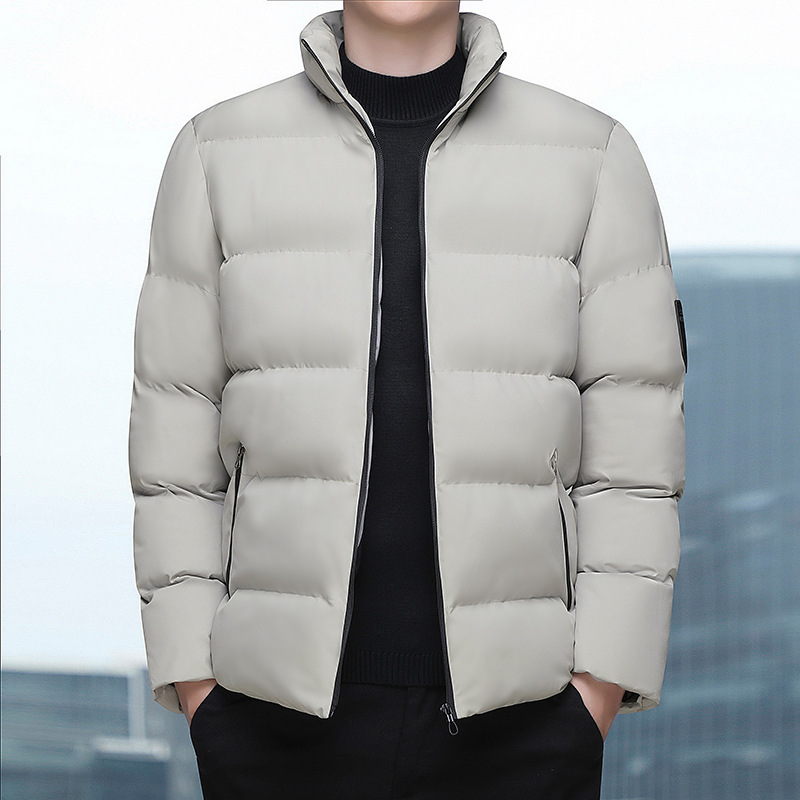 Abrigo de algodón acolchado abrigo de hombre otoño e invierno marca de moda collar de pie abrigo de algodón acolchado ropa de hombre más tamaño engrosado guapo abrigo de algodón acolchado hombres