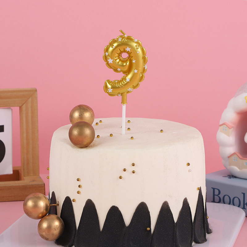 クロスボーダー 520 バレンタインデーの誕生日ケーキゴールデンバルーン 1 歳のデジタルキャンドル装飾装飾品在庫あり|undefined