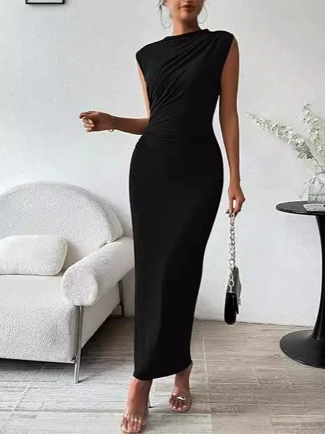 Безрукавное элегантное платье, европейский стиль Slim Fit — плюс-сайз, мультицветные варианты