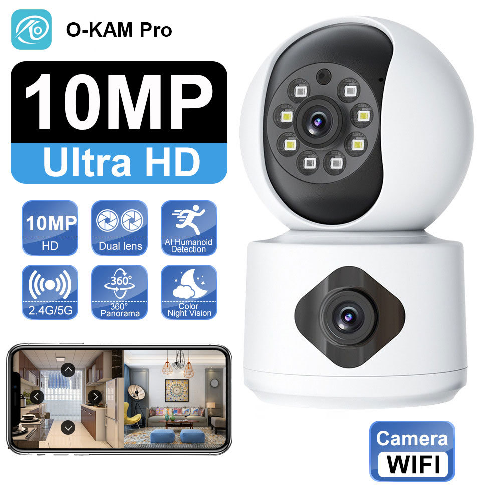 OKAM CCTV PTZ360°Home Security wifi camera IP Cam Dual lens