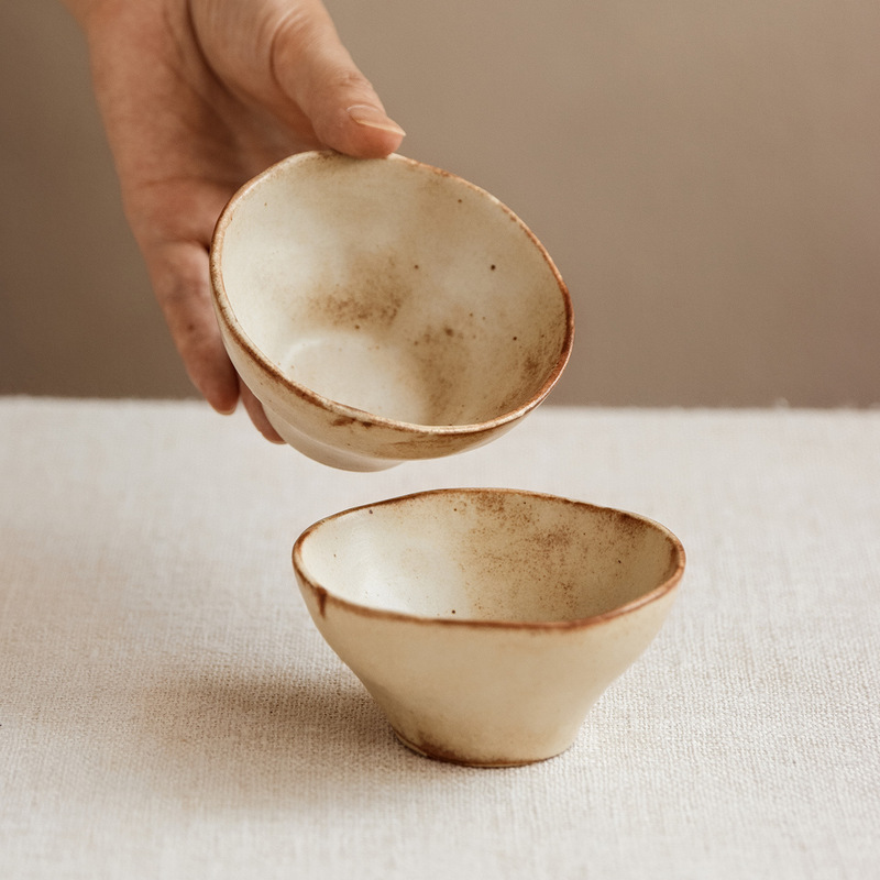 Coarse Pottery Flavored Dishes, Japanese Handmade Dishes, Household Specialty Dishes, Snack Dishes, Retro Tableware, Wholesale Hot Pot Dipping Dishes