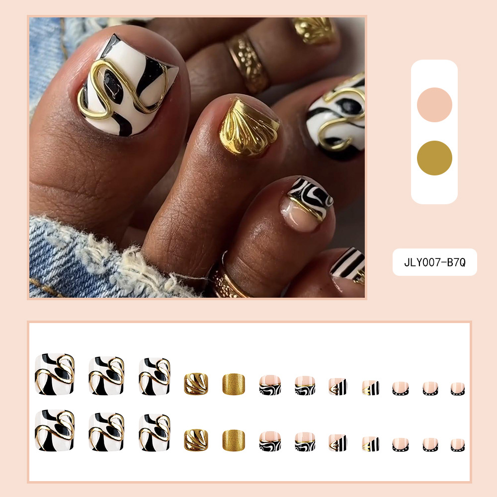 Venta caliente parche de uñas de pie desgaste de uñas de belleza de uñas pieza al por mayor elegante pieza de uñas de pie blanco dedo del pie fábrica de uñas