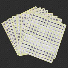 Number sticker, self-adhesive small label, number sticker, digital sticker, round 1-50 number sticker