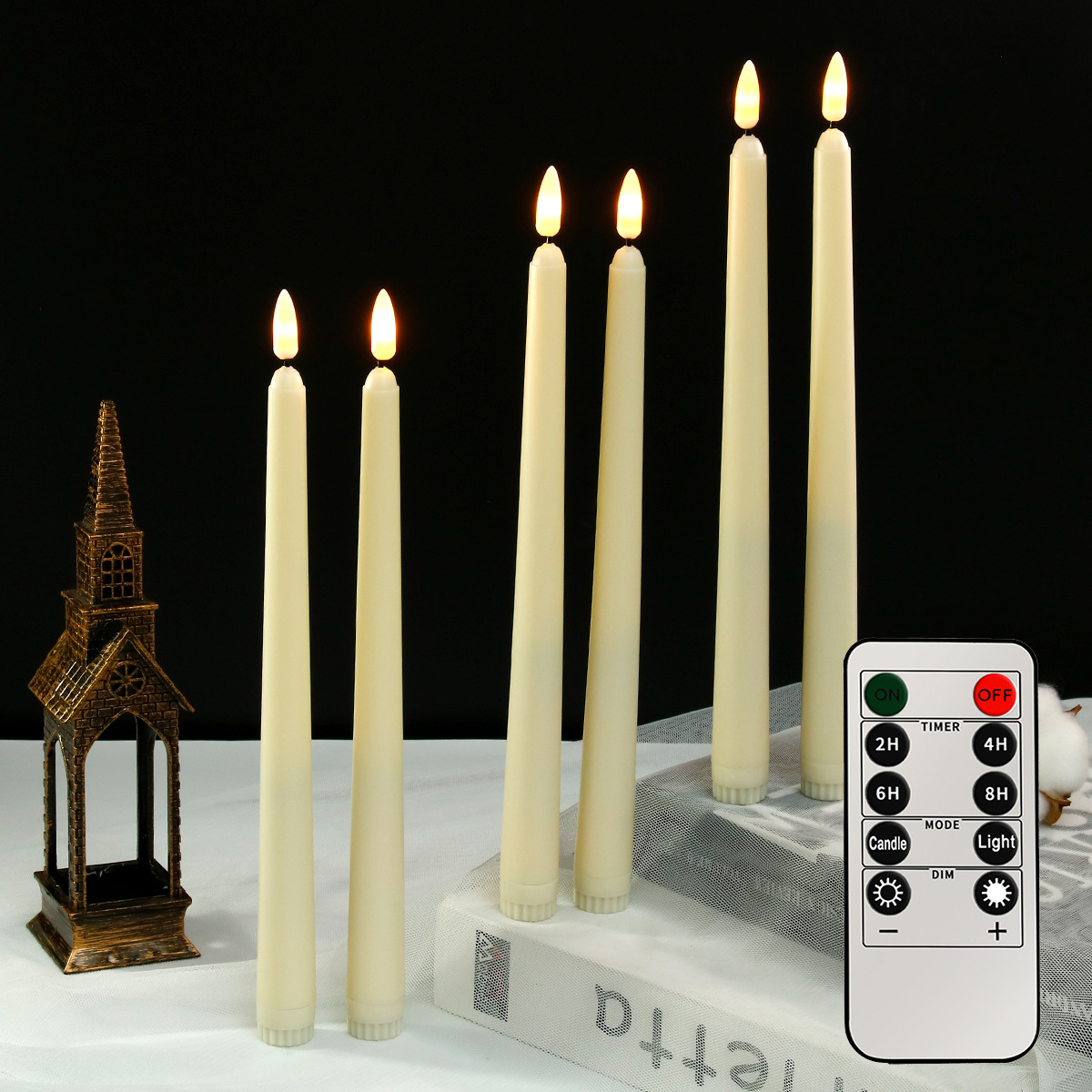 ヨーロッパ式のろうそくled電子長竿のろうそくの明かりのろうそくの明かりの夕食の置物の雰囲気の螺旋は遠隔でろうそくの明かりをリモコンすることができます。