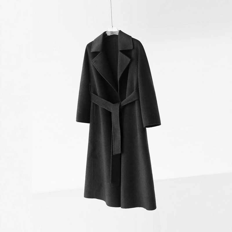 Collection Grade~Ice Point Price! Cashmere Wool Tencel Double-Sided Woolen Long Lace-Up Waist Woolen Coat G072809 Collection Grade~Ice Point Price! Cashmere Wool Tencel Double-Sided Woolen Long Lace-Up Waist Woolen Coat G072809