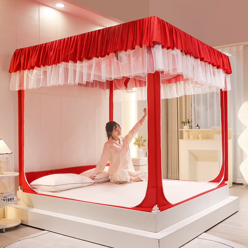 24-Year-Old Mosquito Net Household New High-End Baby Anti-Fall Zipper Full Bottom Baby Anti-Fall Bed Zipper Mosquito Net