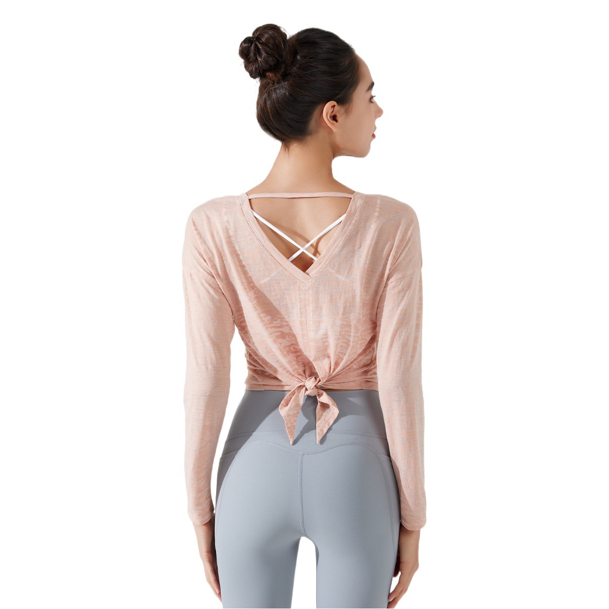 Ningbo Yuancheng flor podrida ropa de Yoga de manga larga Top Fitness de mujer Pilates deportes blusa suelta de mujer embarazada primavera y otoño