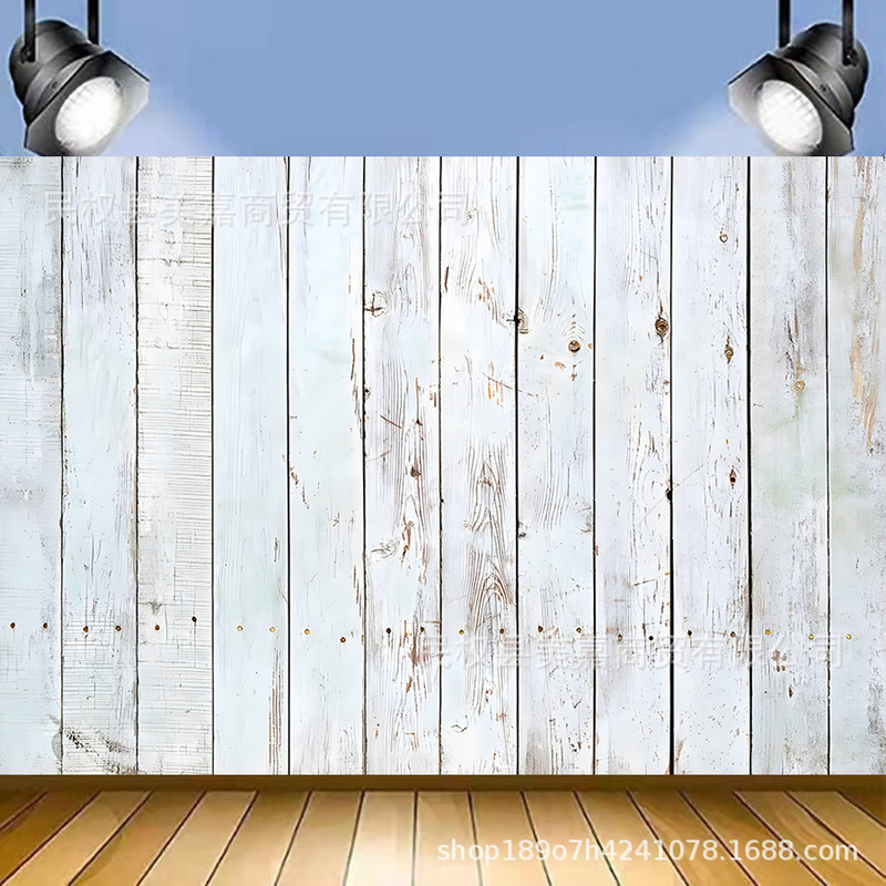 Foreign Trade Nostalgic Stripesd Wooden Background Cloth Banner Retro Wooden Board Birthday Party Party Photo Photography Hanging Cloth
