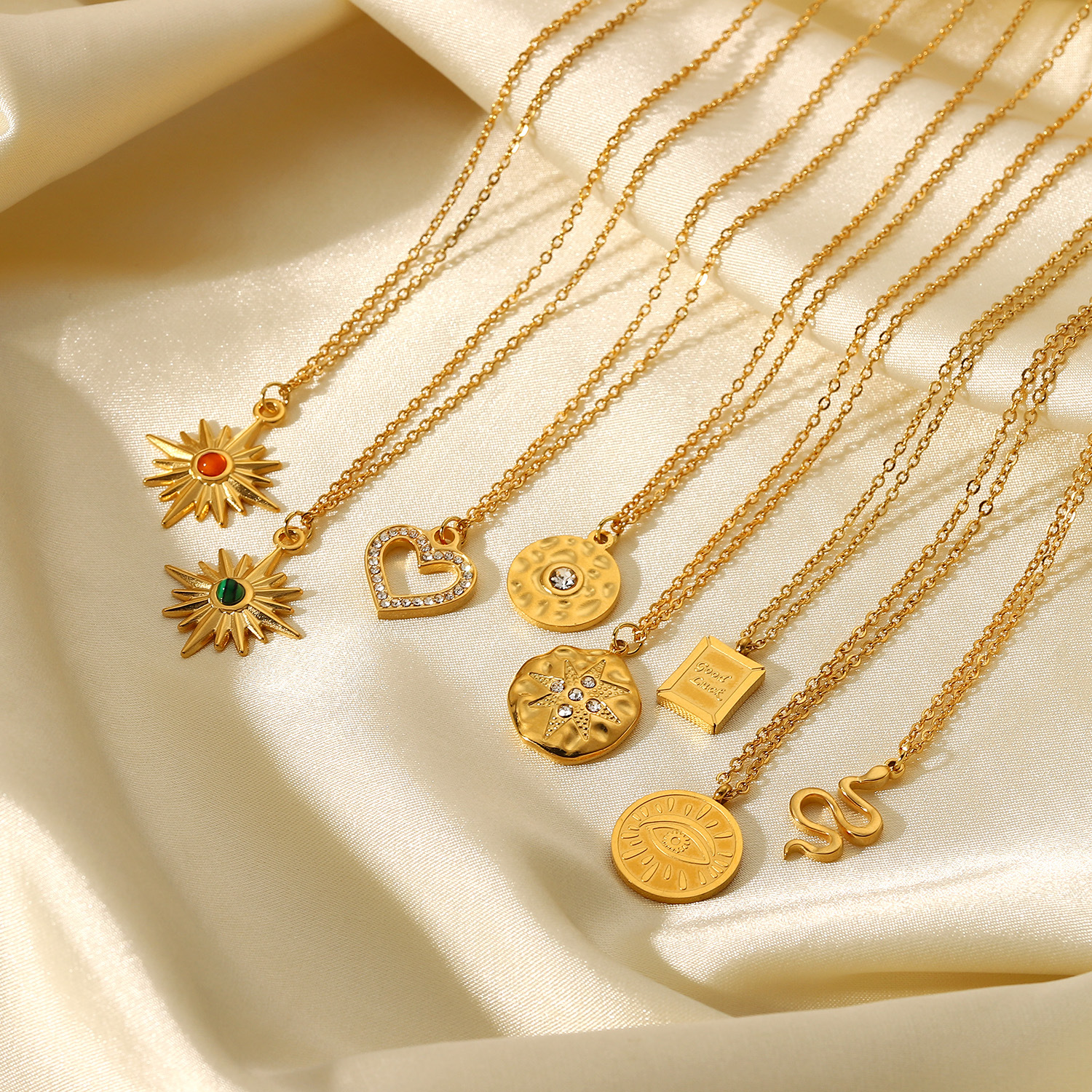 Fashion Titanium Steel Necklace Plated18K Gold Stainless Steel Necklace