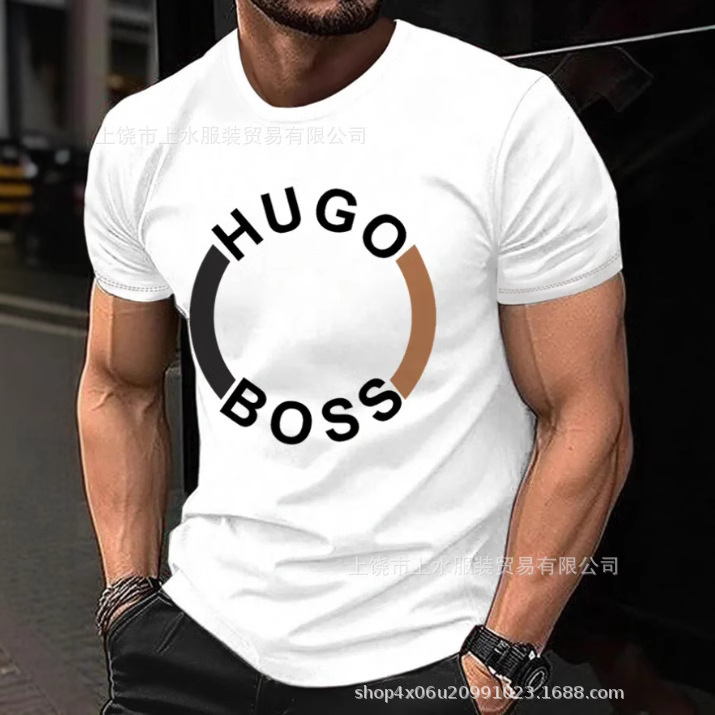 Cross-border e-commerce 2025 European code foreign trade new boss men's leisure sports t-shirt T109 trend short sleeve