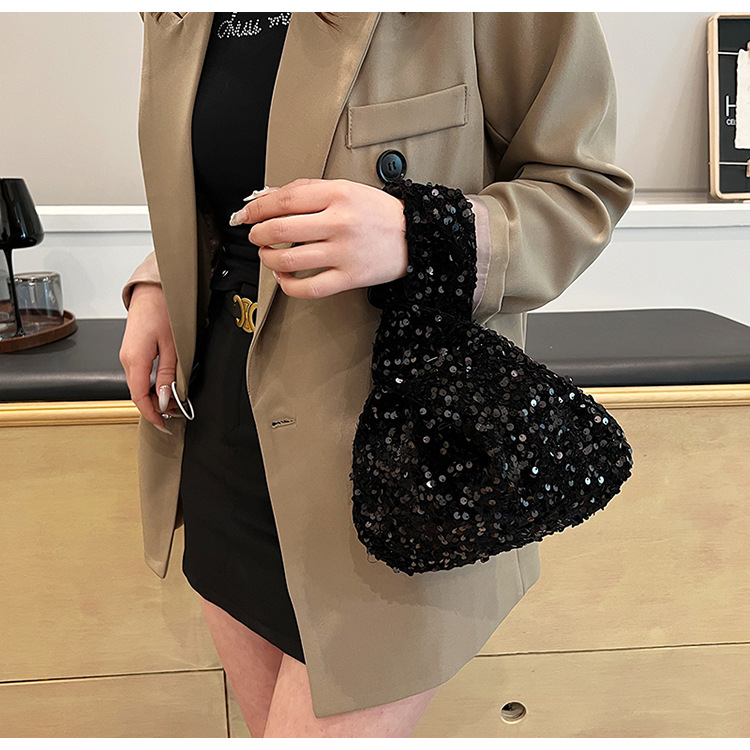 Women's Small Sequin Solid Color Vintage Style Classic Style Sequins Open Evening Bag display picture 21