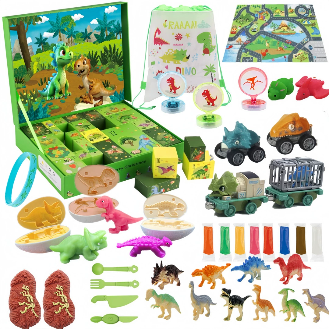 Динозавр, календарь, игрушка, набор, Amazon, 24 клетки, DIY, тираннозавр рекс