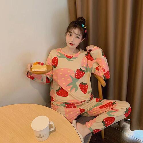 Women's Long Sleeve Pajama Set with Pants, Spring and Autumn New Style, Plus Size Cute Cartoon Pajamas, Winter Homecoming Set, Direct Sales
