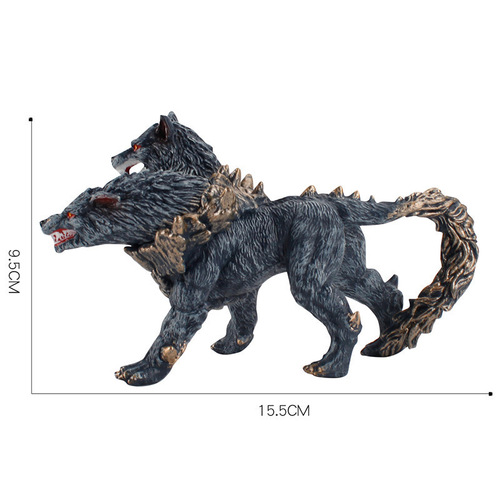 Cross-new export ancient mythological animal model Large two-headed dog Warcraft fantasy series animal ornaments model