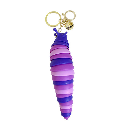 TikTok car color pendant fingertip snail slug bag toy decompression caterpillar keychain for women