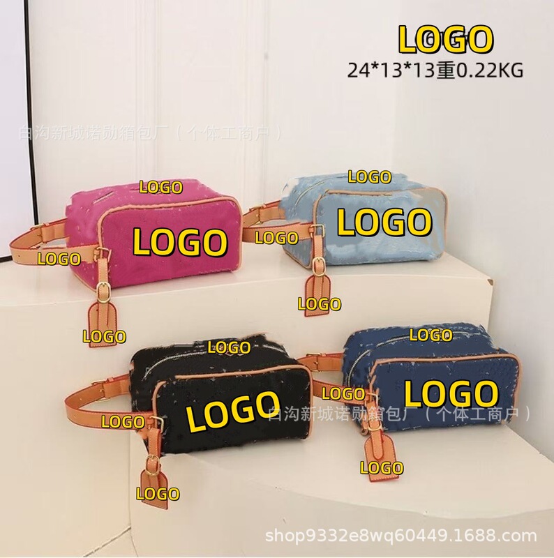 Cross-Border Horse-Mouth Design Red Envelope Large Capacity Toiletry Organizer Bag for Men and Women, Travel Clutch Bag, Denim Canvas Cosmetic Bag Cross-Border Horse-Mouth Design Red Envelope Large Capacity Toiletry Organizer Bag for Men and Women, Travel Clutch Bag, Denim Canvas Cosmetic Bag