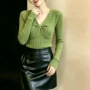 新款修身显瘦v领女毛衣