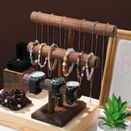 跨境木质珠宝手镯展示架实木项链首饰置物架景区摆摊木质置物架子