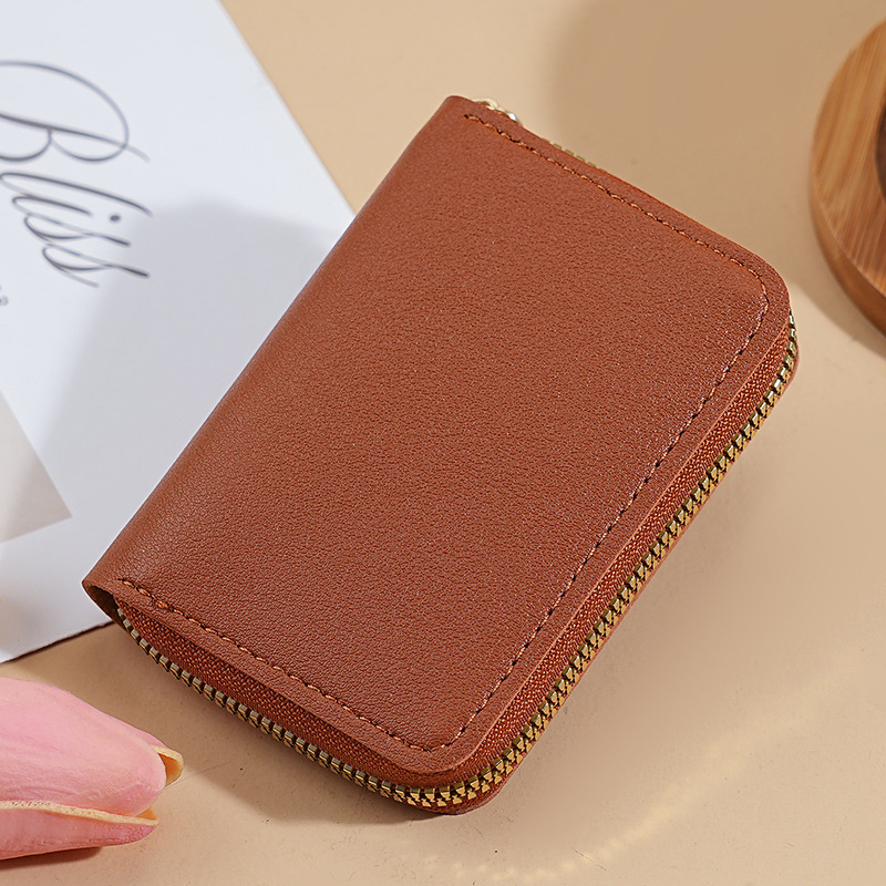 Bolsa de tarjetas de órgano de color sólido, bolsa de tarjetas compacta y exquisita para mujeres, bolsas de tarjetas de bienestar de gran capacidad para hombres, bolsas de tarjetas transfronterizas