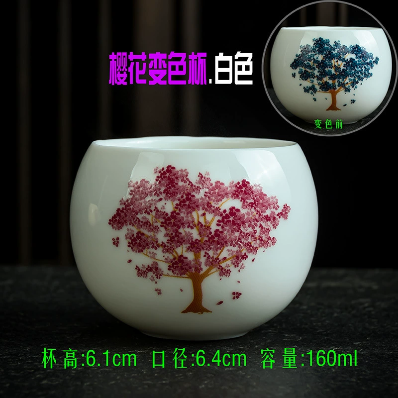 Egg Cup (Ba Jun) White Porcelain Master Teacup, 160 ml, Hand-painted Pattern