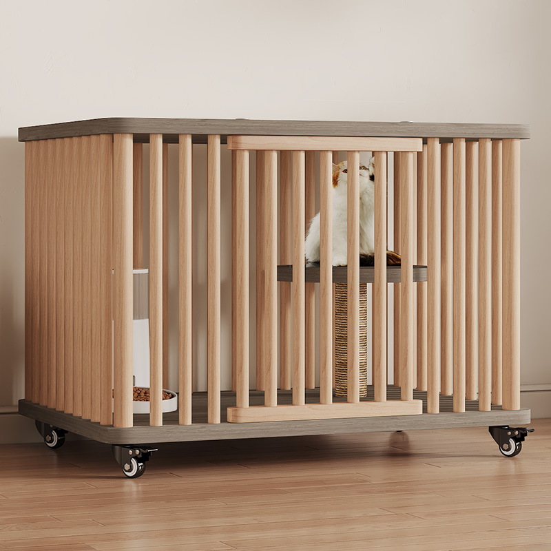 Fabricante de Jaulas para Gatos, Venta al por Mayor de Gabinetes para Gatos, Villa para Gatos de Madera Maciza, Casa para Gatos de Doble Capa, Suministros para Mascotas, Antiarañazos para Gatos