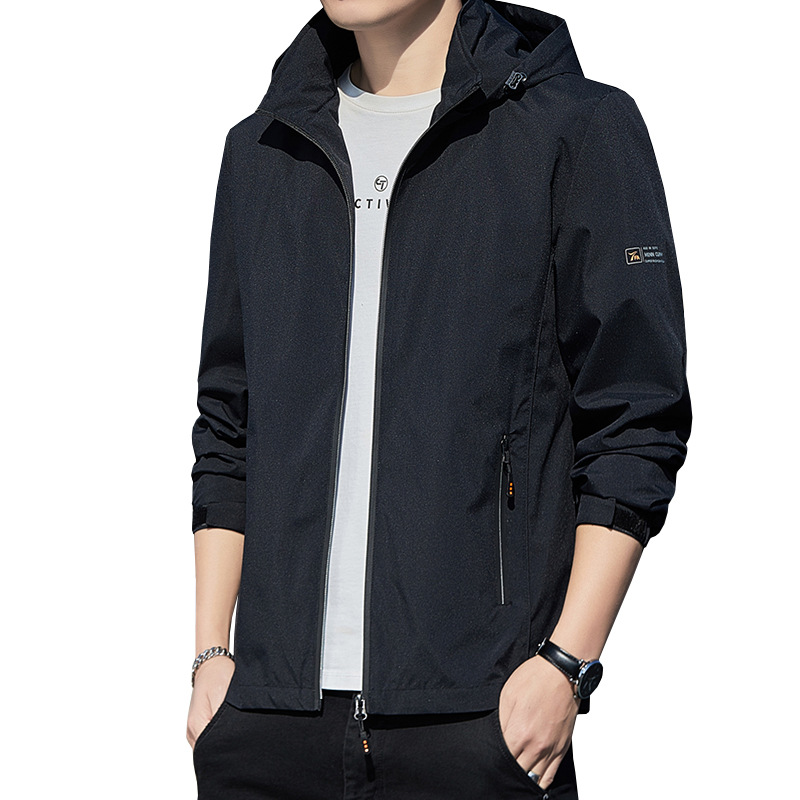 Giacca da uomo, primavera e autunno nuovi abiti da lavoro con cappuccio alla moda, vestibilità slim, abiti casual da ricarica, top da uomo_voghion.com