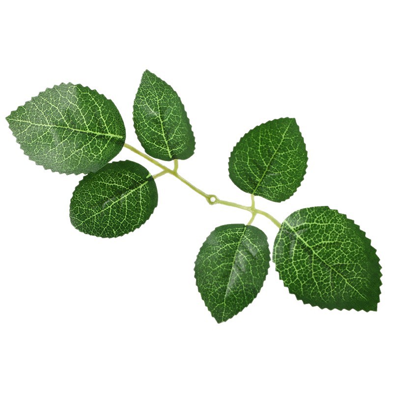 국경 간 인기 시뮬레이션 장미 잎 원예 장식 장미 시뮬레이션 잎 시뮬레이션 녹색 식물 6 갈래 장미 잎 재고 있음