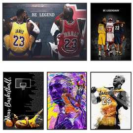 篮球明星Jordan Kobe James海报JIT代发高清喷绘海报外贸Temu