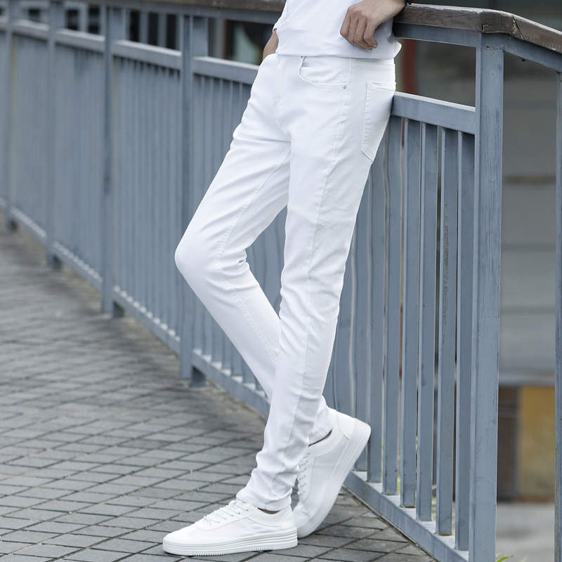 New Special Offer Korean Style White Pants Men's Slim Pants Trendy Casual Jeans Stretch Men's Slim Pants New Special Offer Korean Style White Pants Men's Slim Pants Trendy Casual Jeans Stretch Men's Slim Pants