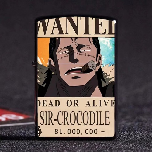 One Piece wanted order lighter, metal kerosene windproof lighter, anime pirate complete set of wanted order distribution