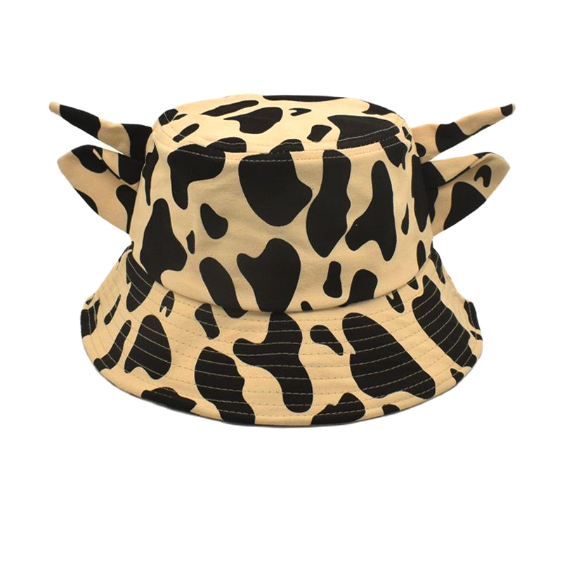 Cow Pattern Pattern All Seasons Season Women's Casual Streetwear Cow Pattern Printing Flat Eaves Bucket Hat